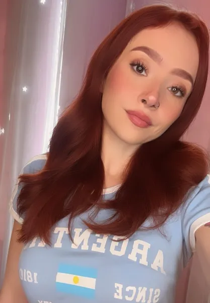 Smiling young woman with long hair in a casual online chat